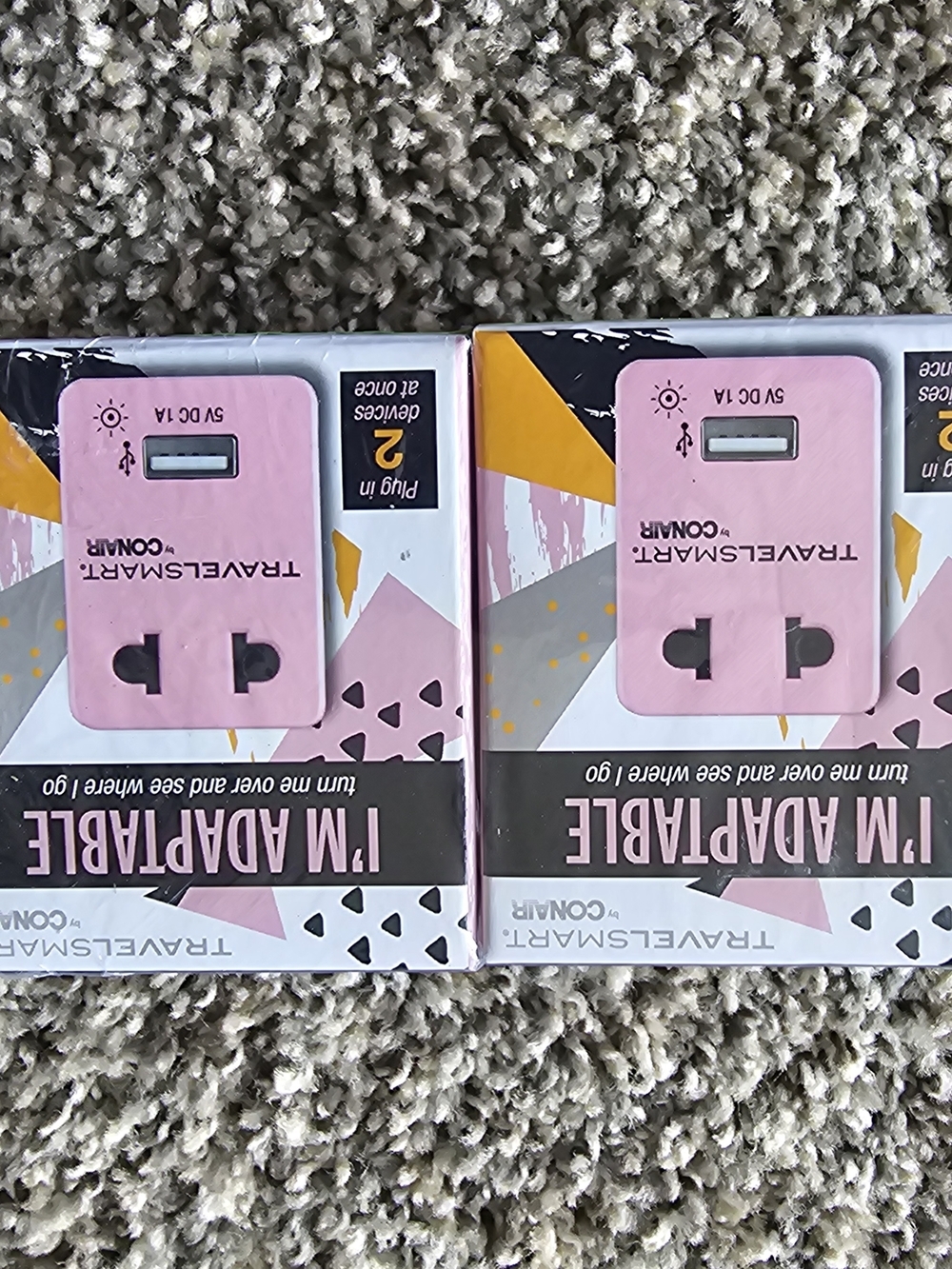 TravelSmart Pink 1M Universal Travel Adapter (Set of 2)